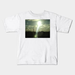 Sun and power lines Kids T-Shirt